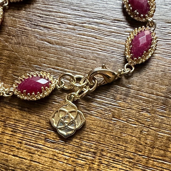 Kendra Scott Gold Bracelet with Maroon Stones - Picture 5 of 6